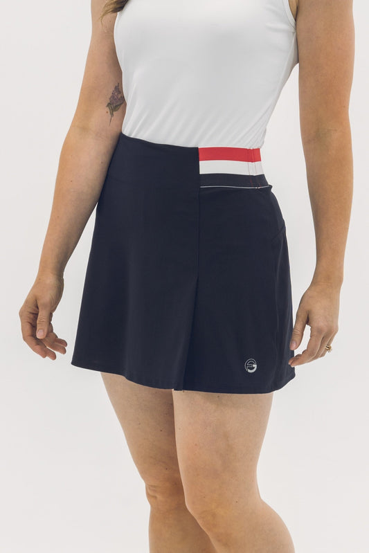 Tri-Color Elastic Waistband Skirt