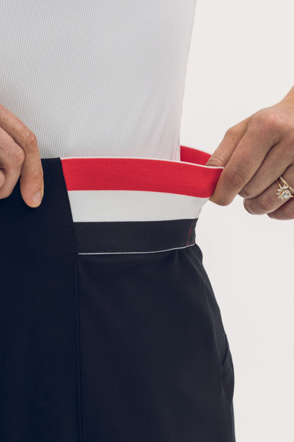 Tri-Color Elastic Waistband Skirt