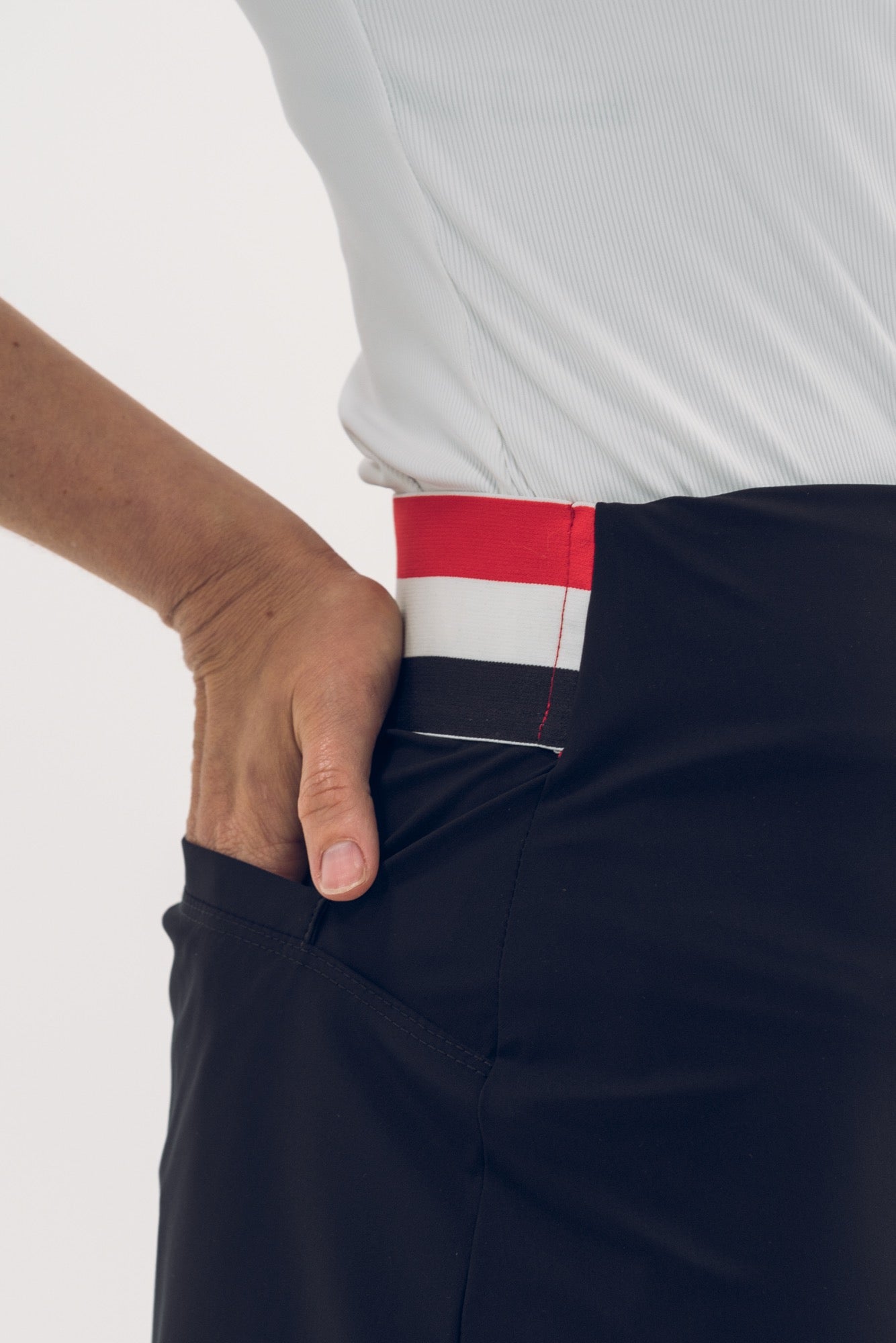Tri-Color Elastic Waistband Skirt