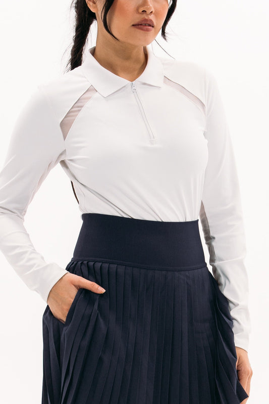 Mesh Inset LS Polo