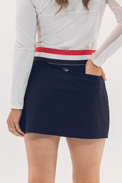 Tri-Color Elastic Waistband Skirt