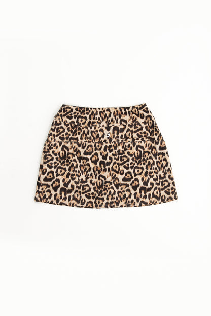 Leopard Zip Front Skirt