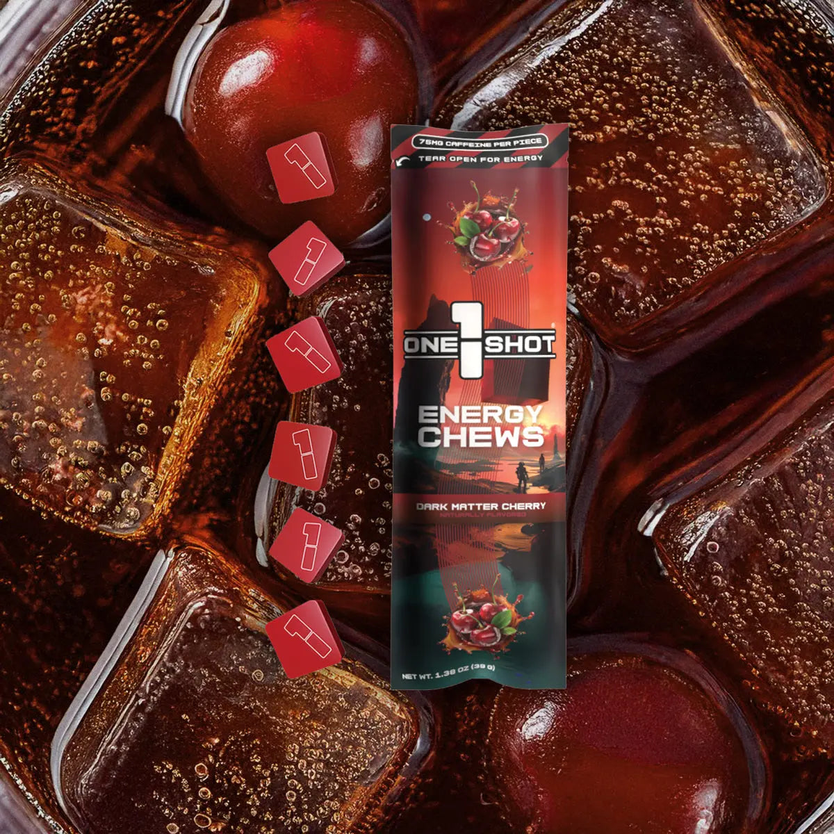 Dark Matter Cherry Energy Chews ft. Stellaris (6 Piece Sleeve)
