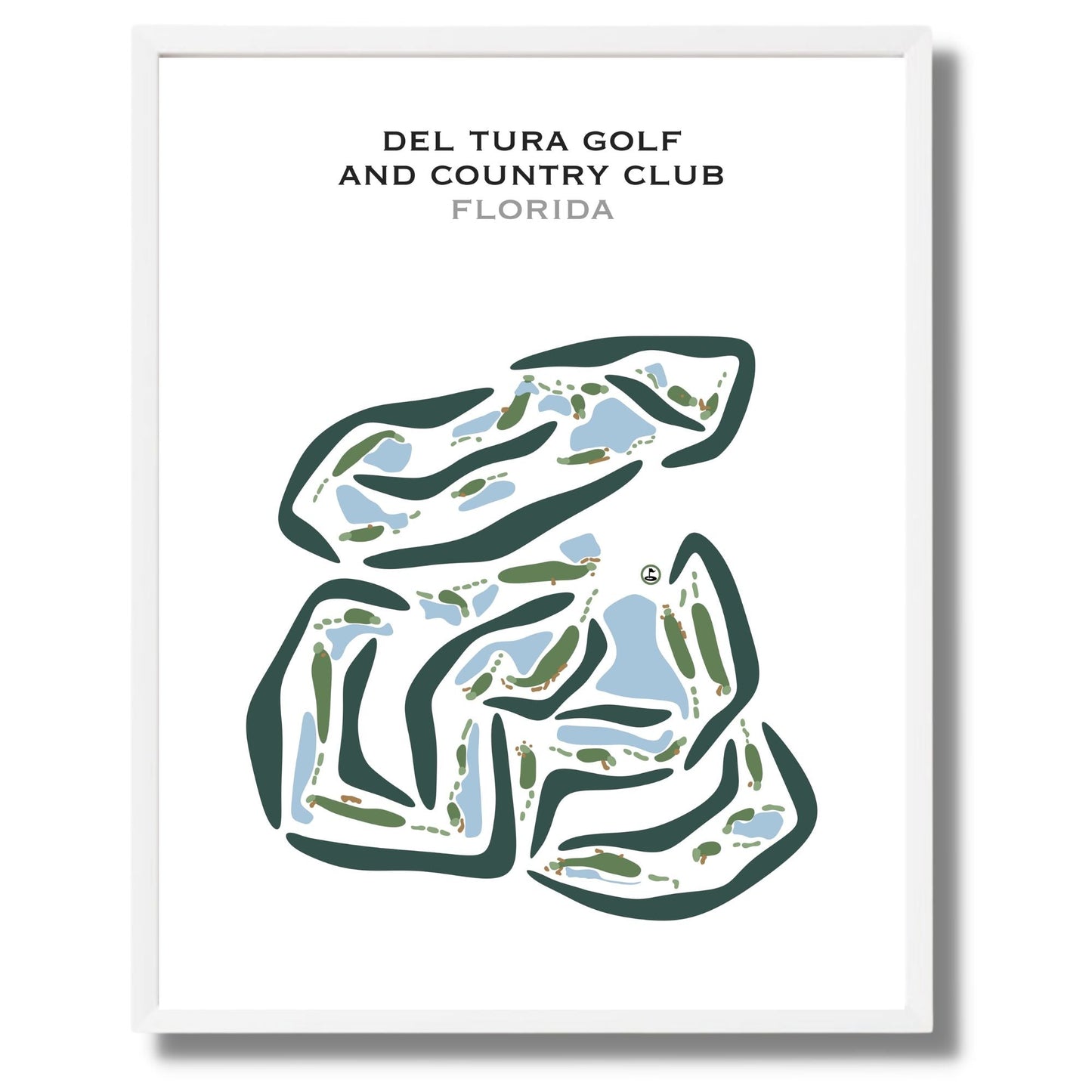 Del Tura Golf & Country Club, Florida - Printed Golf Courses