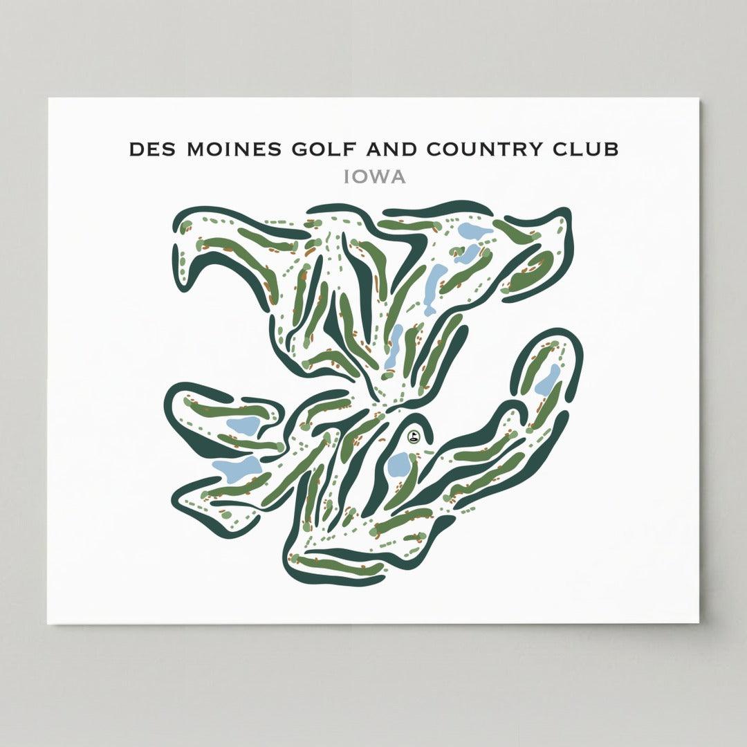 Des Moines Golf & Country Club, Iowa - Printed Golf Courses