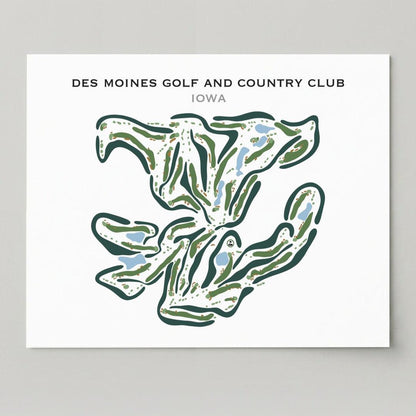 Des Moines Golf & Country Club, Iowa - Printed Golf Courses