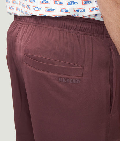 Slice & Chill Casual Sports Shorts Wine
