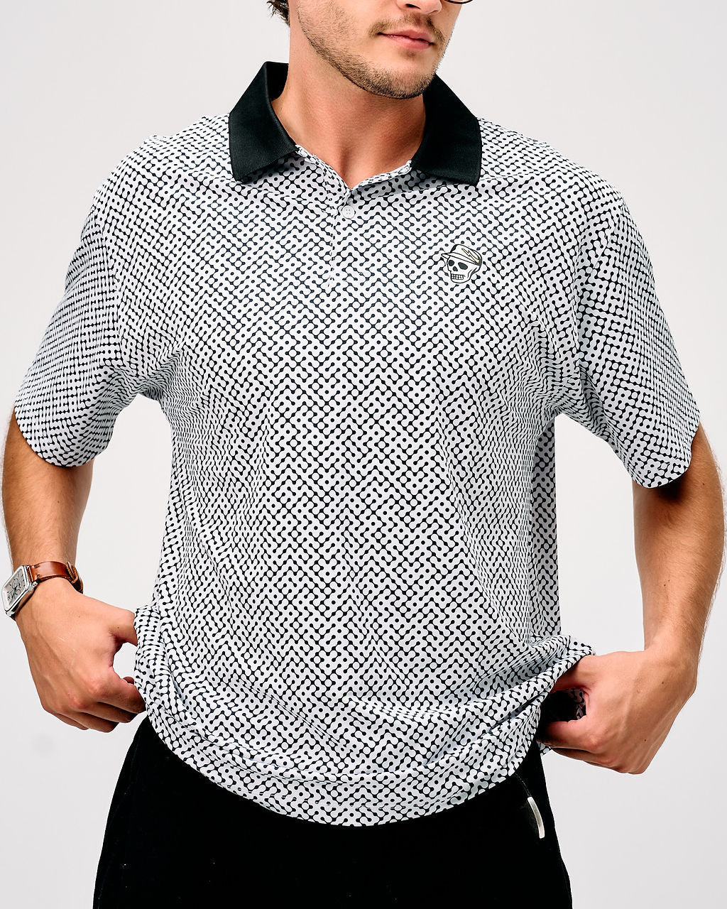 Labyrinth Polo - White / Black