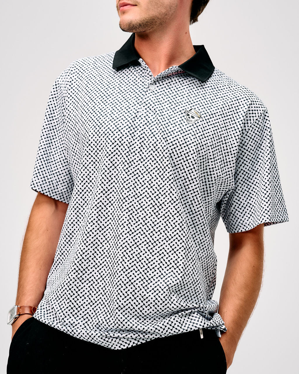 Labyrinth Polo - White / Black