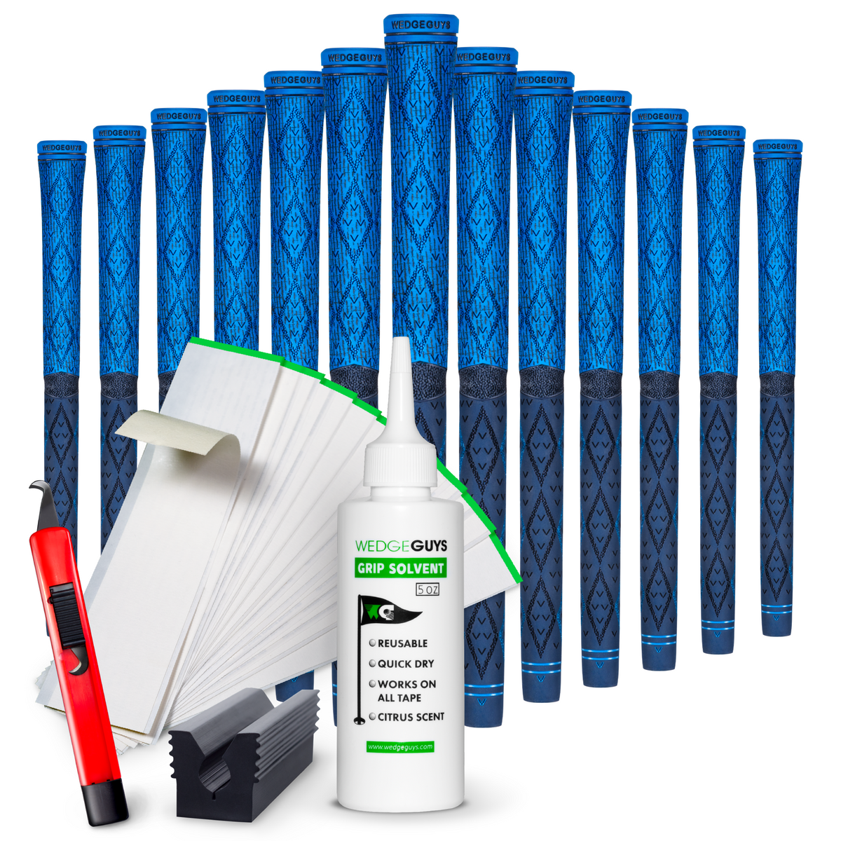 Wedge Guys Diamond Hybrid Golf Grips Bundle 13-Pack - Standard Midsize Oversize