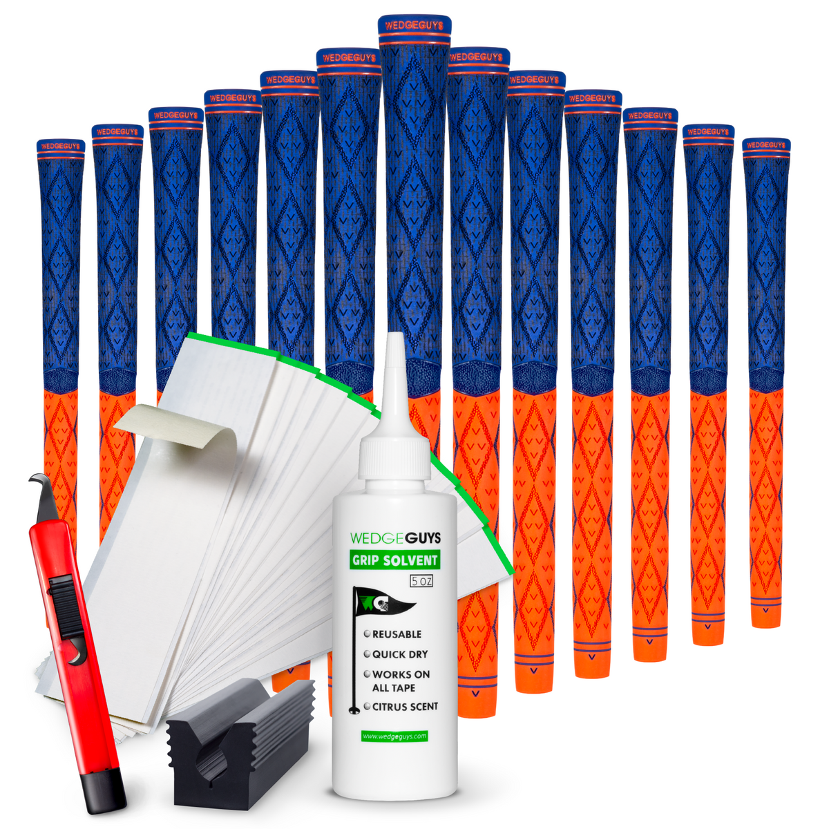 Wedge Guys Diamond Hybrid Golf Grips Bundle 13-Pack - Standard Midsize Oversize
