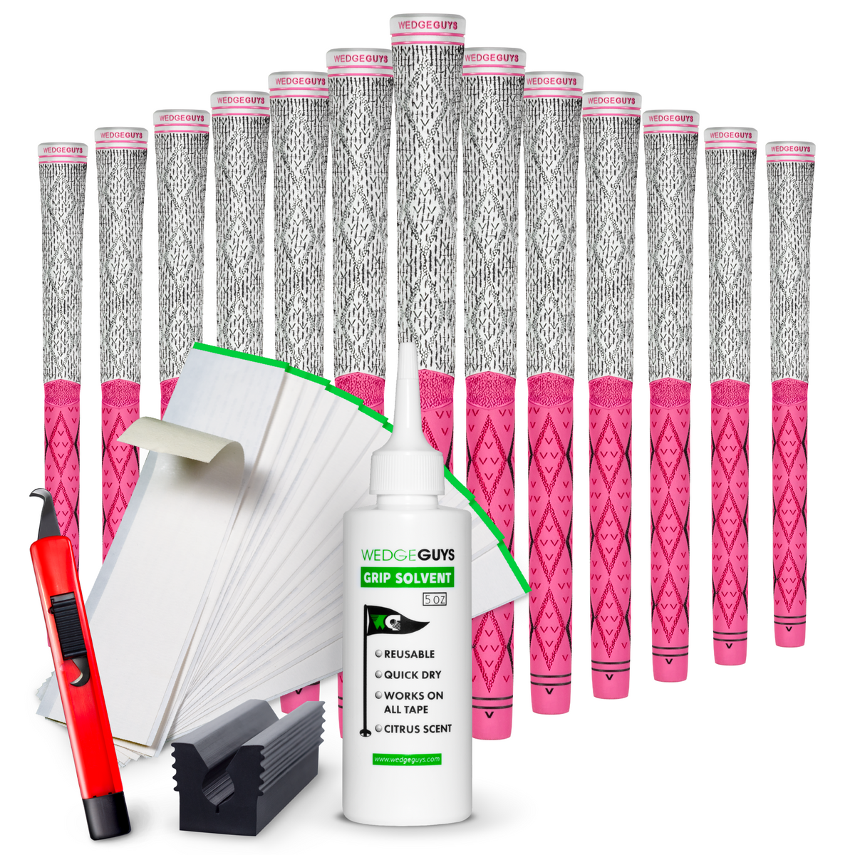 Wedge Guys Diamond Hybrid Golf Grips Bundle 13-Pack - Standard Midsize Oversize
