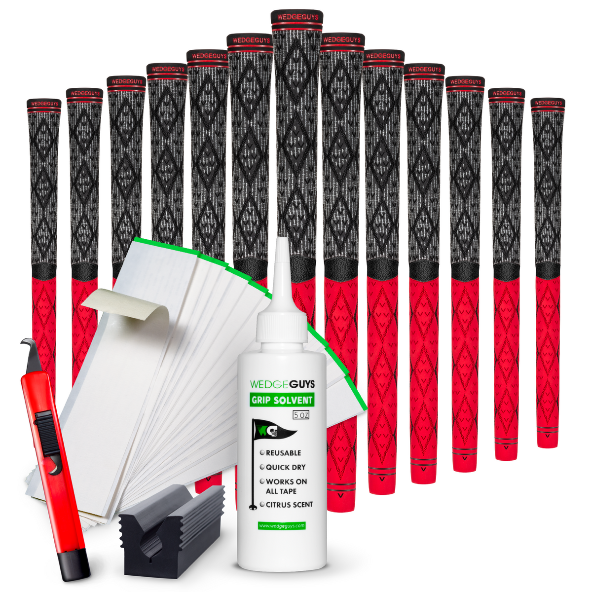 Wedge Guys Diamond Hybrid Golf Grips Bundle 13-Pack - Standard Midsize Oversize