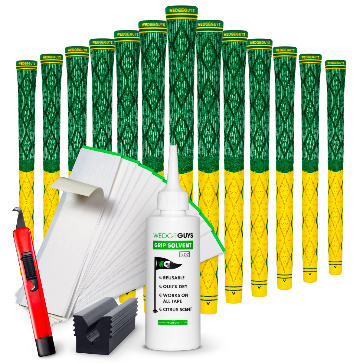 Wedge Guys Diamond Hybrid Golf Grips Bundle 13-Pack - Standard Midsize Oversize