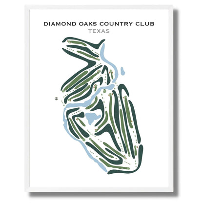 Diamond Oaks Country Club, Texas - Printed Golf Courses