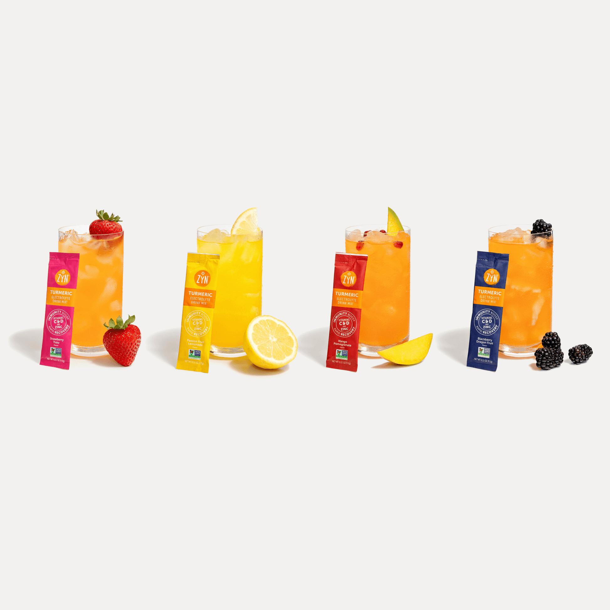 Drink_ZYN_Turmeric_Electrolyte_Drink_Mix_Variety_Pack_Line_Up_in_a_glass - GOLF LEAGUE