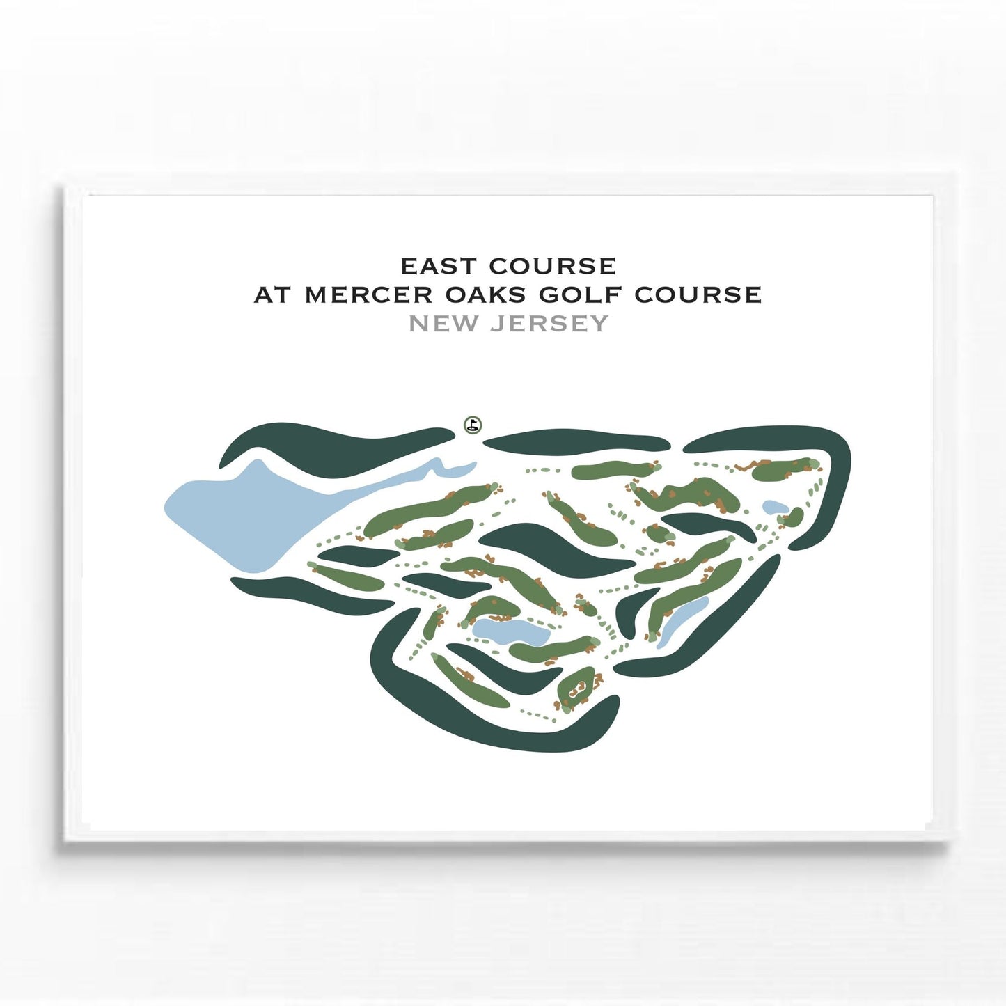 East Course at Mercer Oaks Golf Course, New Jersey - Printed Golf Courses