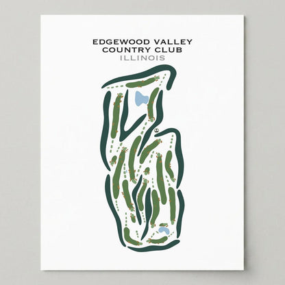 Edgewood Valley Country Club, Illinois - Printed Golf Courses