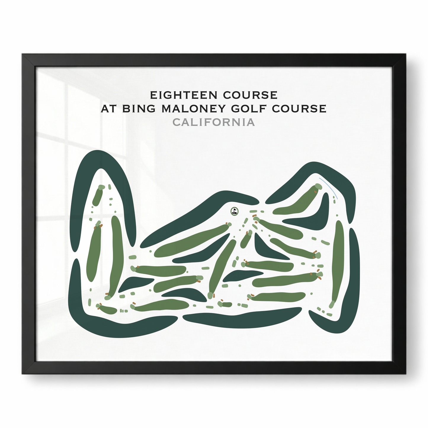 Eighteen Course at Bing Maloney Golf Course, California - Printed Golf Courses