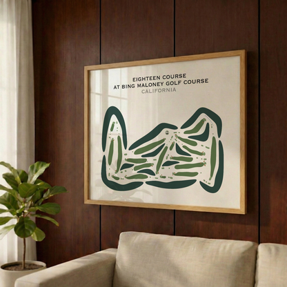 Eighteen Course at Bing Maloney Golf Course, California - Printed Golf Courses