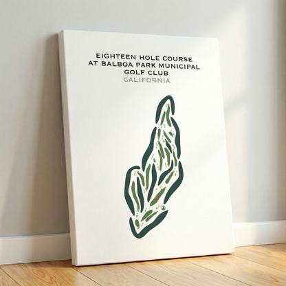 Eighteen Hole at Balboa Park Municipal Golf Club, California - Printed Golf Courses