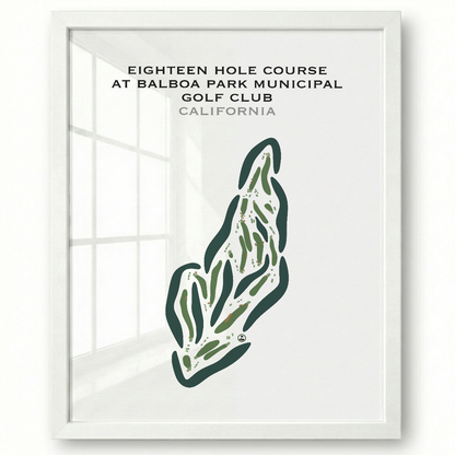 Eighteen Hole at Balboa Park Municipal Golf Club, California - Printed Golf Courses