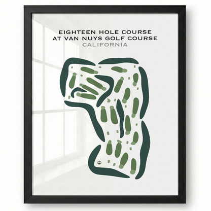 Eighteen Hole Course at Van Nuys Golf Course, California - Printed Golf Courses