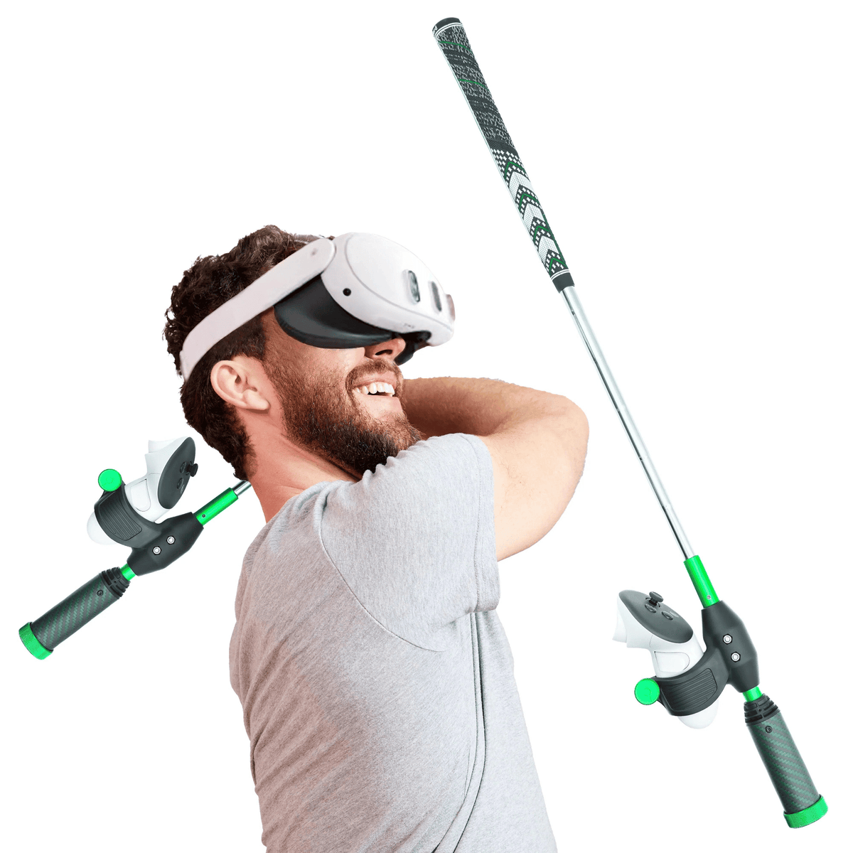 DriVR Elite Chrome - Stepped Steel Weighted Golf Club - Compatible with Quest 2, 3/3s, and Pro