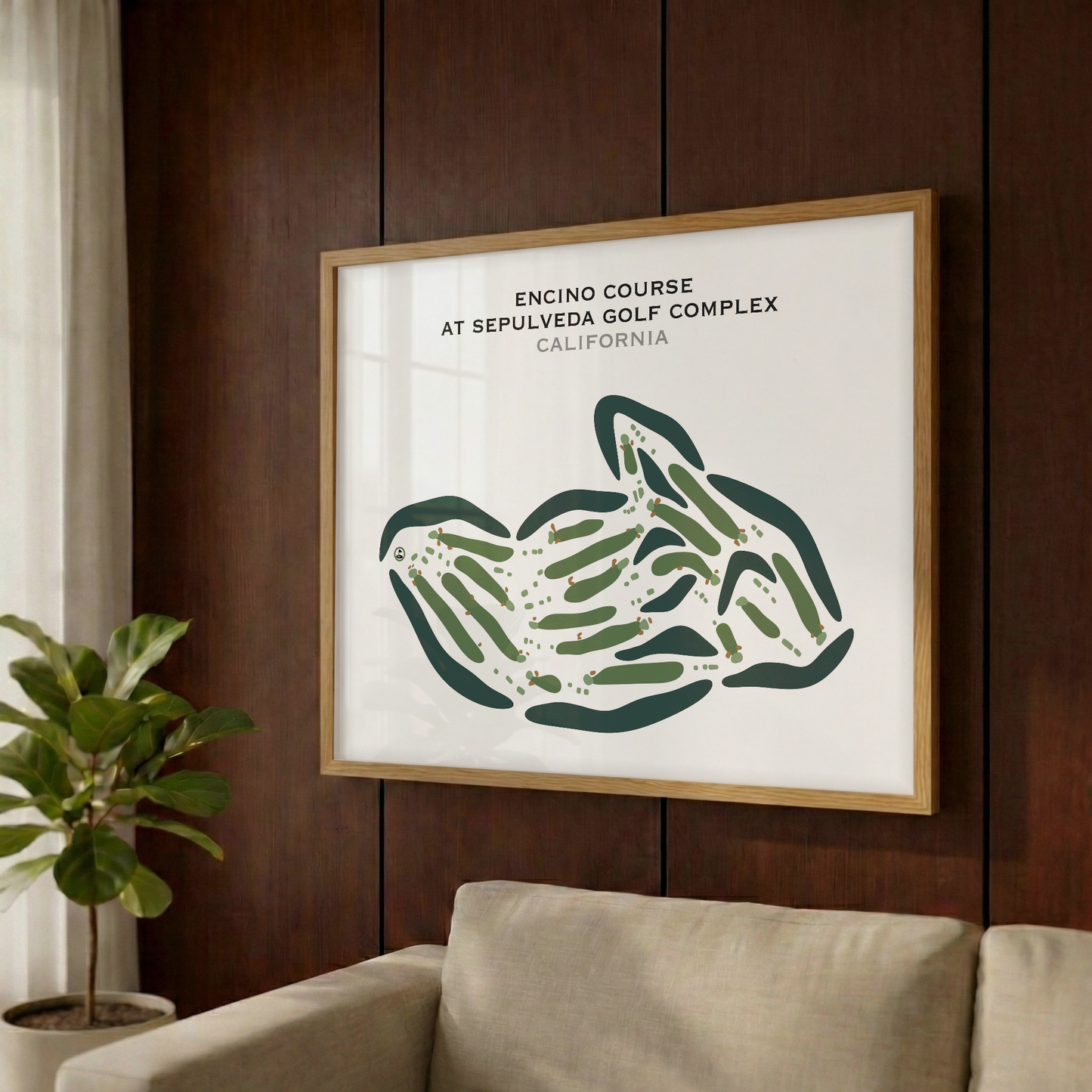 Encino Course at Sepulveda Golf Complex, California - Printed Golf Courses