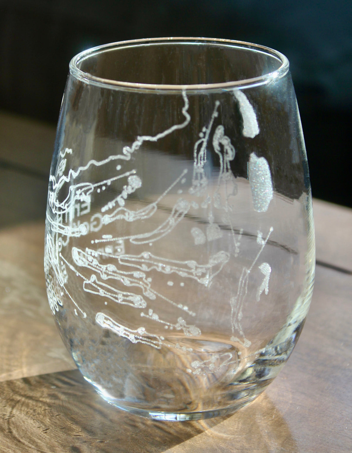 Erin Hills Golf Course - Laser Engraved Course Map Glasses