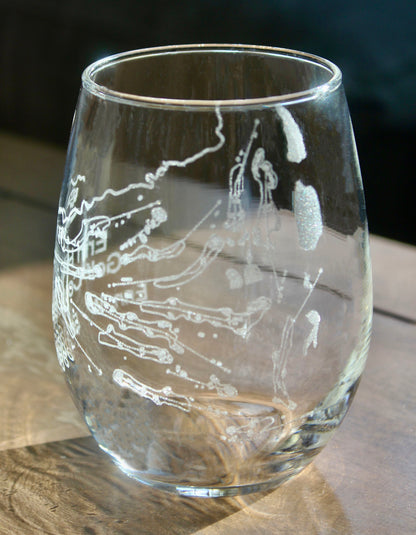 Erin Hills Golf Course - Laser Engraved Course Map Glasses