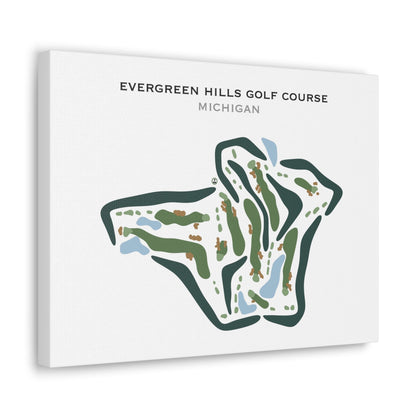 Evergreen Hills Golf Course, Michigan - Printed Golf Courses