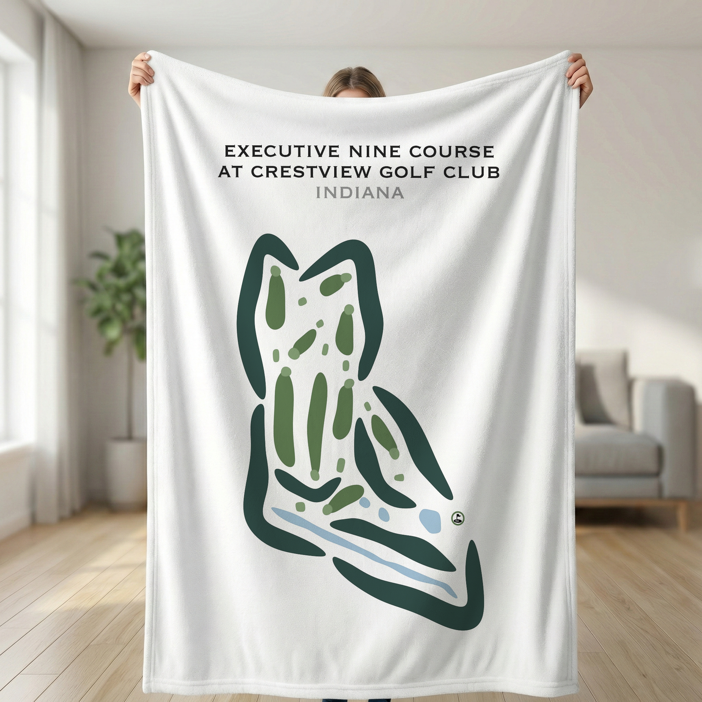 Executive Nine Course at Crestview Golf Club, Indiana - Printed Golf Courses