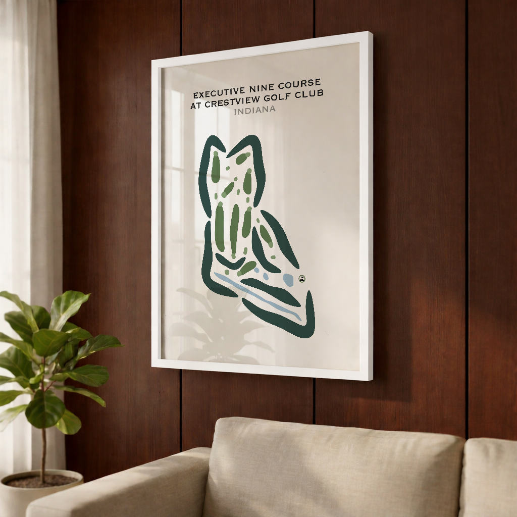 Executive Nine Course at Crestview Golf Club, Indiana - Printed Golf Courses