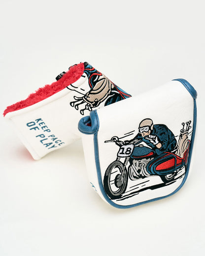Check Sidecar Mallet Putter Cover - Blue / White