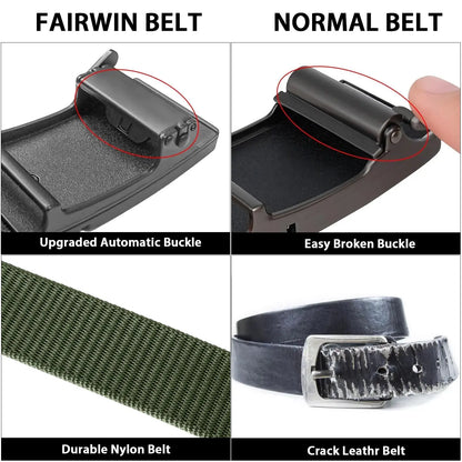 FAIRWIN Automatic Adjustable Ratchet Belt For Men - Casual Golf Web Waist Belt Jeans