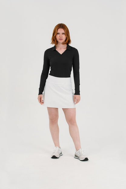 Rib LS V-Neck Polo