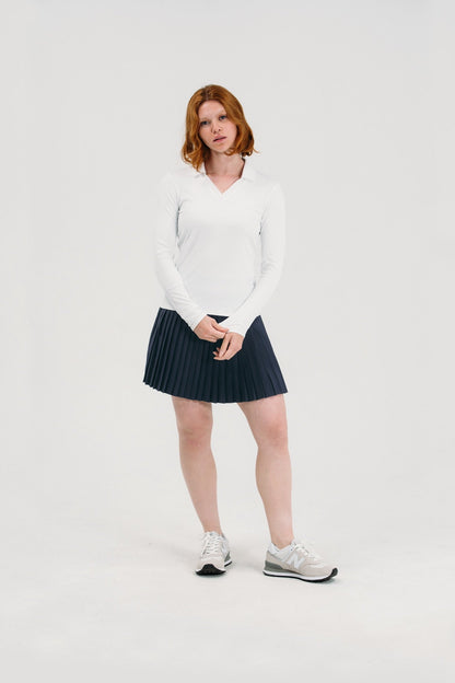 Rib LS V-Neck Polo