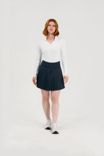 Rib LS V-Neck Polo
