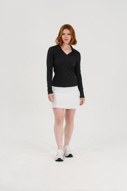 Rib LS V-Neck Polo