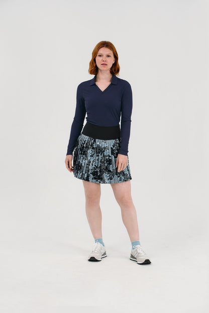 Rib LS V-Neck Polo
