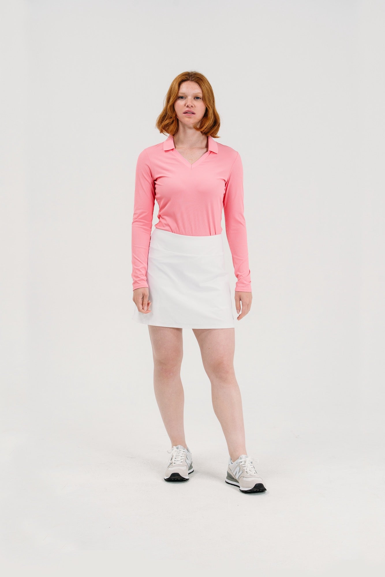 Rib LS V-Neck Polo