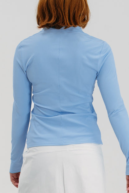 Rib LS V-Neck Polo