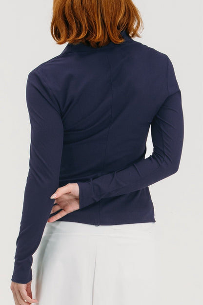 Rib LS V-Neck Polo