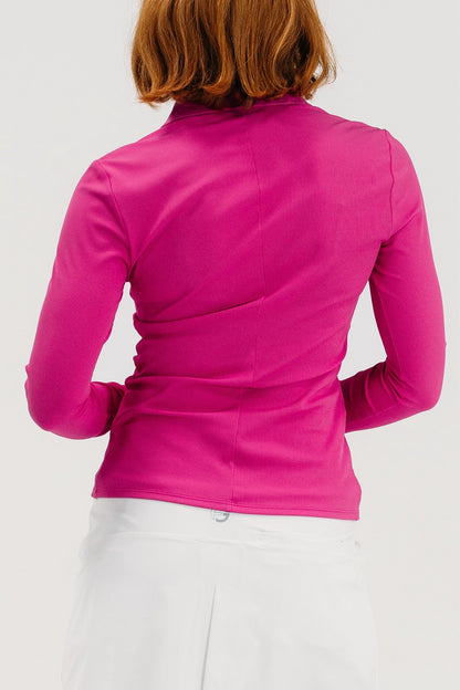 Rib LS V-Neck Polo