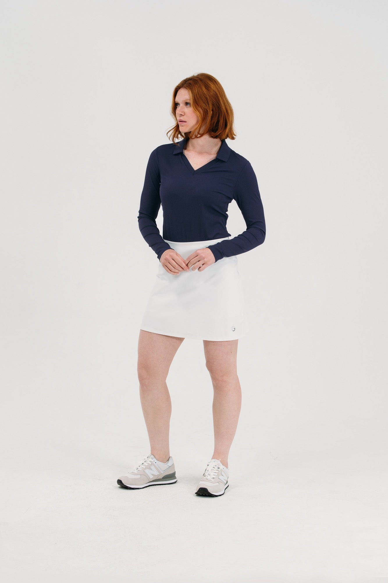 Rib LS V-Neck Polo