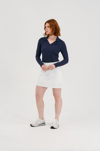 Rib LS V-Neck Polo