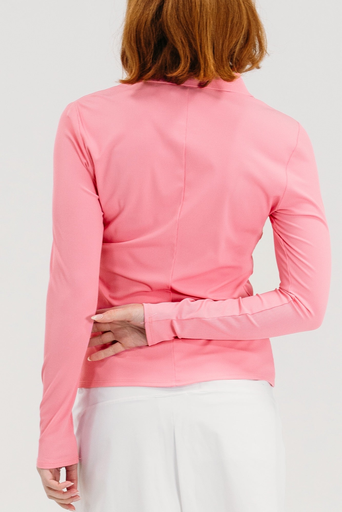 Rib LS V-Neck Polo