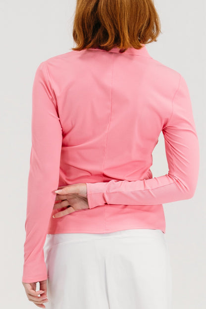 Rib LS V-Neck Polo