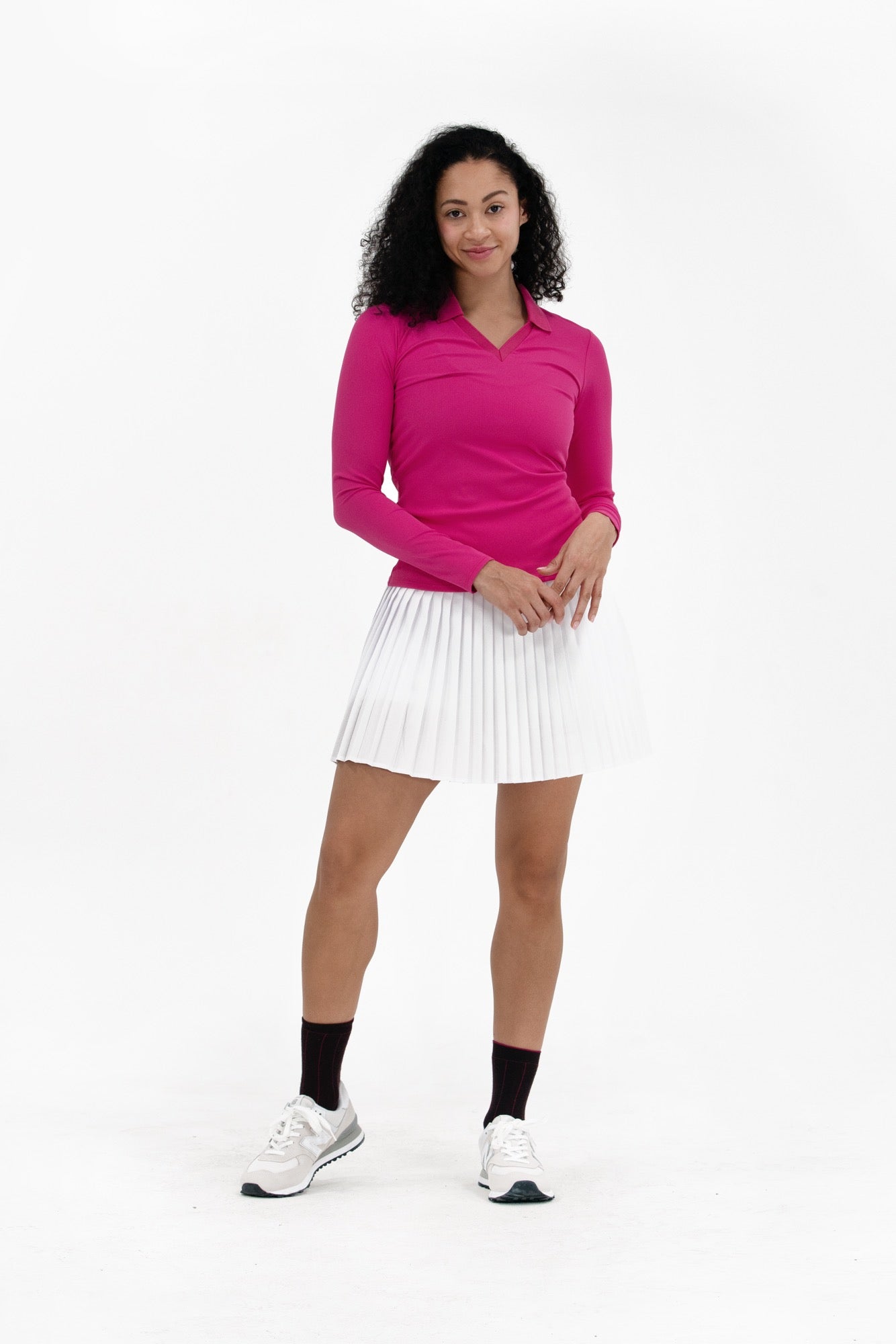 Rib LS V-Neck Polo